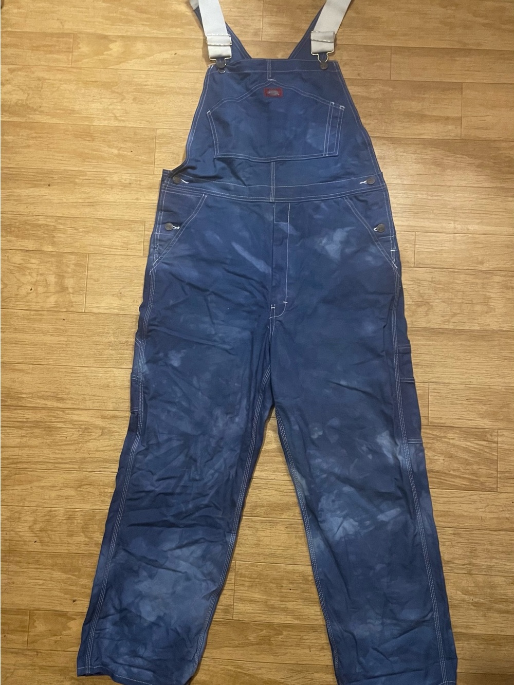 Dickies Navy Blue Tie-Dye Carpenter Overalls
